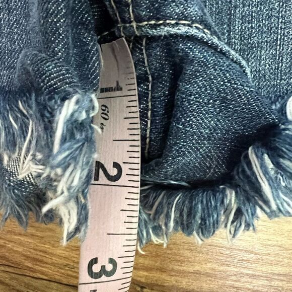 Paige Daryn denim short distressed frayed fringe festival boho size 29 - Picture 7 of 11